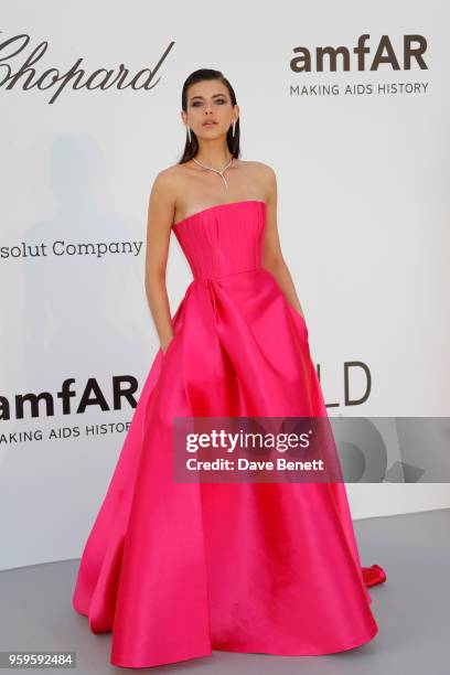 Georgia Fowler arrives at the amfAR Gala Cannes 2018 at Hotel du Cap-Eden-Roc on May 17, 2018 in Cap d'Antibes, France.