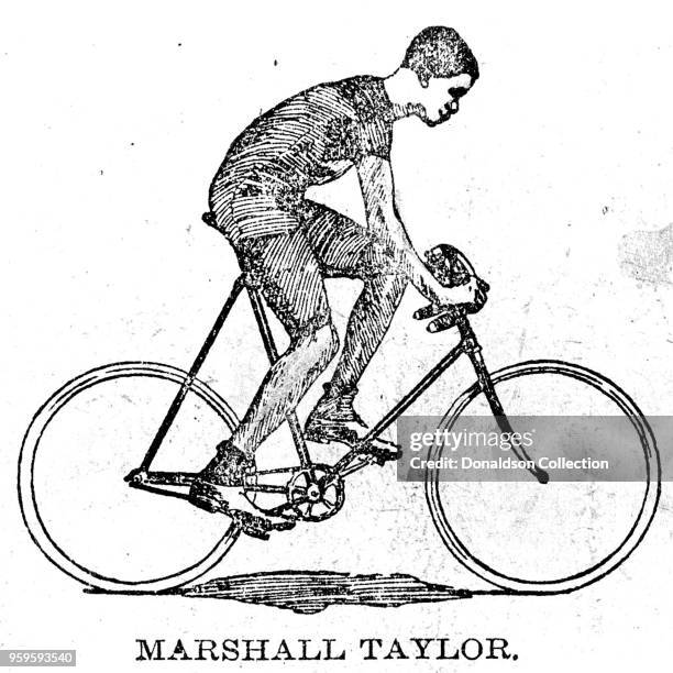 The earliest press image of Marshall "Major" Taylor, circa 16 years old, from unidentified 1895 newspaper.