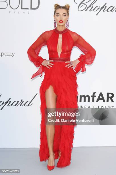 Alina Baikova arrives at the amfAR Gala Cannes 2018 at Hotel du Cap-Eden-Roc on May 17, 2018 in Cap d'Antibes, France.