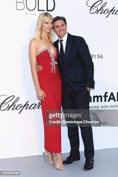 Karolina Kurkova and Archie Drury arrive at the amfAR Gala Cannes 2018 at Hotel du Cap-Eden-Roc on May 17, 2018 in Cap d'Antibes, France.