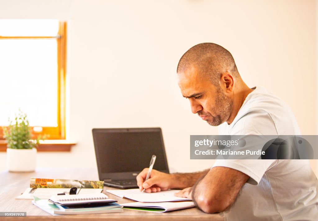 Man working at home