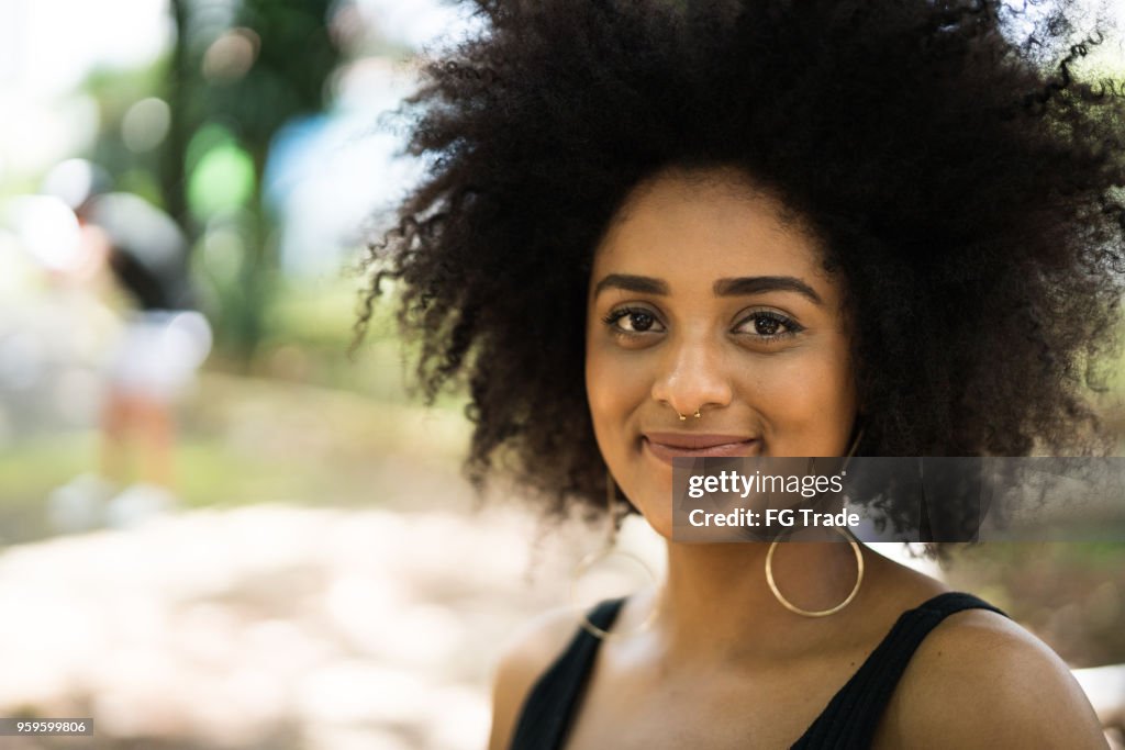 Afro young descent woman portrait