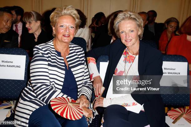Beatrice de Bourbon Sicile and Anne de Bourbon Sicile attend the "Eric Raisina's Fashion Show" at Millenium Hotel Paris Opera on May 17, 2018 in...