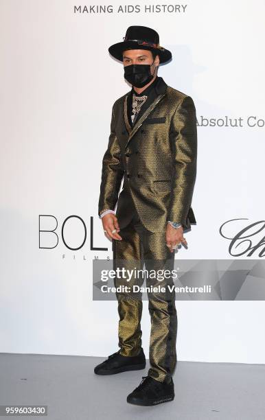 Alec Monopoly arrives at the amfAR Gala Cannes 2018 at Hotel du Cap-Eden-Roc on May 17, 2018 in Cap d'Antibes, France.