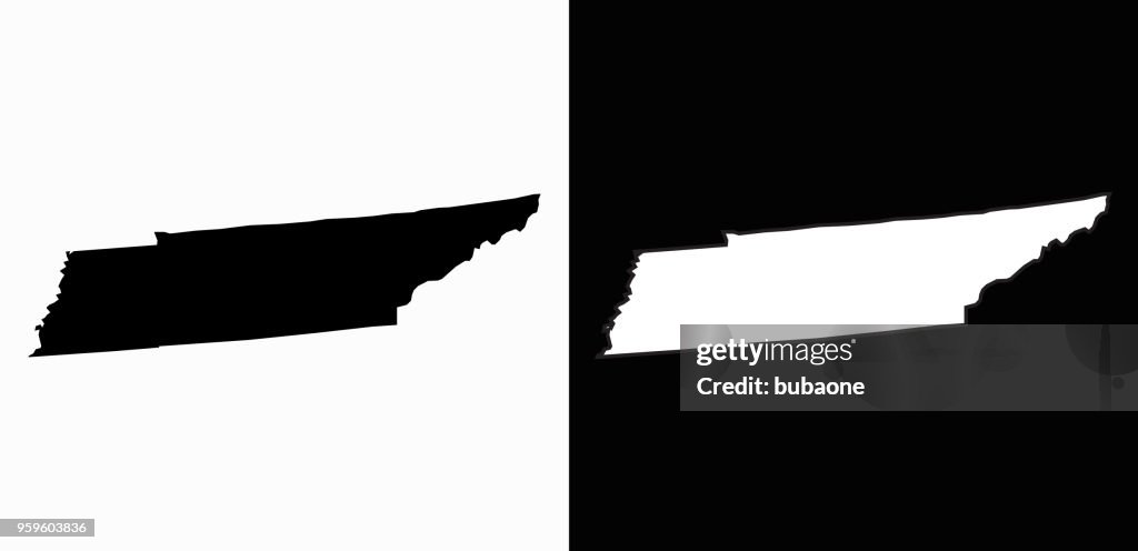 Tennessee Simple State Tennessee State Black And White Simple Map High-Res Vector Graphic ...