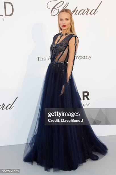 Natasha Poly arrives at the amfAR Gala Cannes 2018 at Hotel du Cap-Eden-Roc on May 17, 2018 in Cap d'Antibes, France.