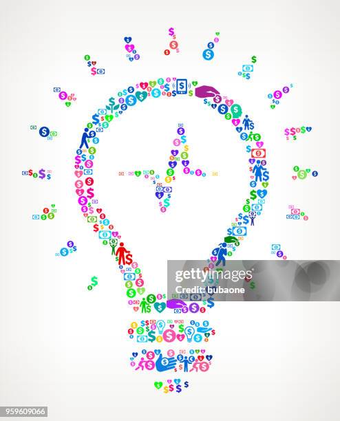 lightbubl money vector icon pattern - brain waves ecg stock illustrations