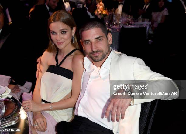 Fiammetta Cicogna and Carl Hirschmann attend the amfAR Gala Cannes 2018 dinner at Hotel du Cap-Eden-Roc on May 17, 2018 in Cap d'Antibes, France.