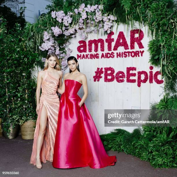 Megan Williams and Georgia Fowler attend the amfAR Gala Cannes 2018 Studio at Hotel du Cap-Eden-Roc on May 17, 2018 in Cap d'Antibes, France.