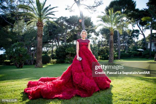 Hofit Golan poses for portraits at the amfAR Gala Cannes 2018 cocktail at Hotel du Cap-Eden-Roc on May 17, 2018 in Cap d'Antibes, France.