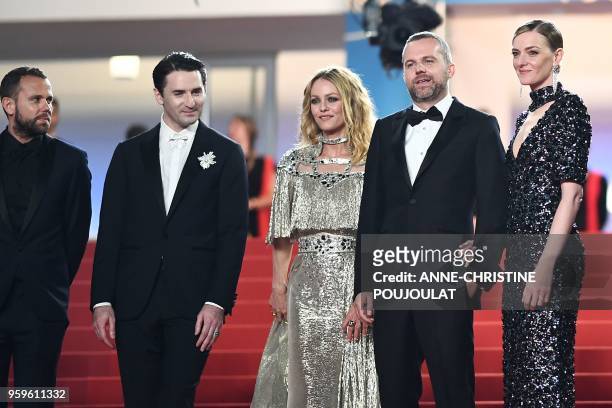 French music composer Anthony Gonzalez, French actor Nicolas Maury, French actress Vanessa Paradis, French director Yann Gonzalez and French actress...