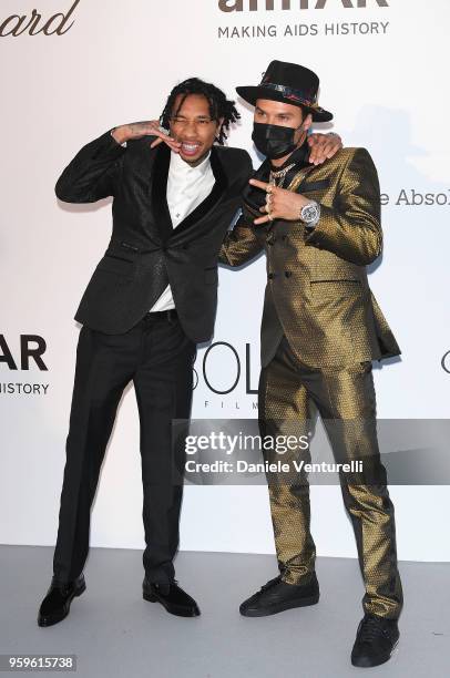 Tyga and Alec Monopoly arrive at the amfAR Gala Cannes 2018 at Hotel du Cap-Eden-Roc on May 17, 2018 in Cap d'Antibes, France.