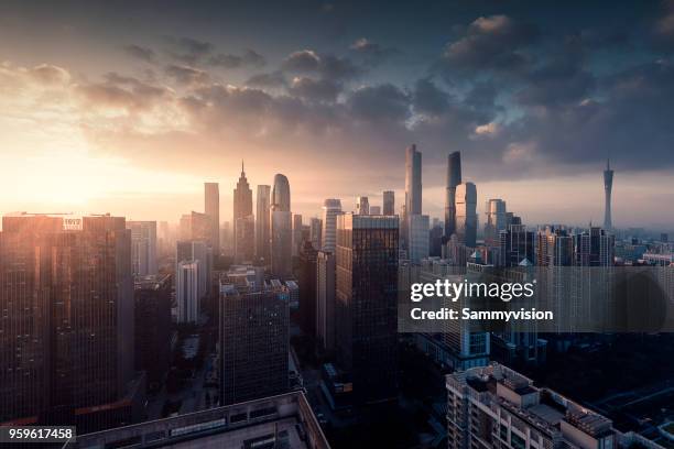 sunrise of guangzhou - sunbeam city stock pictures, royalty-free photos & images