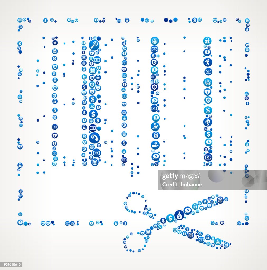 Store Coupon Money Blue Icon Pattern Background