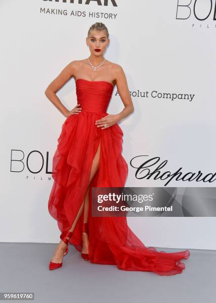 Elsa Hosk arrives at the amfAR Gala Cannes 2018 at Hotel du Cap-Eden-Roc on May 17, 2018 in Cap d'Antibes, France.