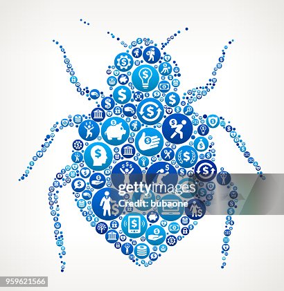 臭蟲貨幣藍色圖示圖案背景 臭蟲貨幣藍色圖示圖案背景