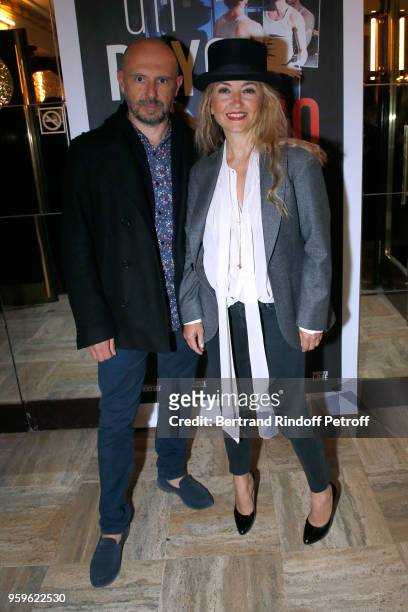 Christelle Chollet and her husband Remy Caccia attend the 'Un Poyo Rojo' Theater Play celebrates its 10th Anniversary at Theatre Antoine on May 17,...