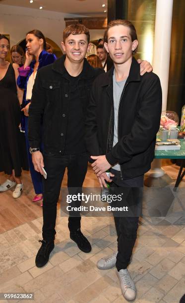 George Lineker and Angus Lineker attend the launch of The Shop At Bluebird, Carriage Hall, in Covent Garden on May 17, 2018 in London, England.