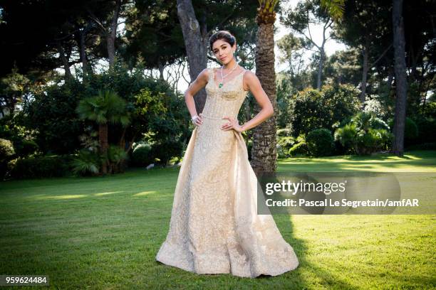 Saba Yussouf poses for portraits at the amfAR Gala Cannes 2018 cocktail at Hotel du Cap-Eden-Roc on May 17, 2018 in Cap d'Antibes, France.