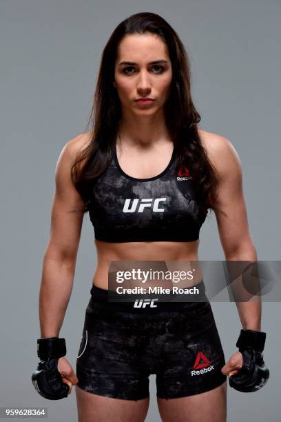 Veronica Macedo of Venezuela poses for a portrait during a UFC photo session on May 16, 2018 in Santiago, Chile.
