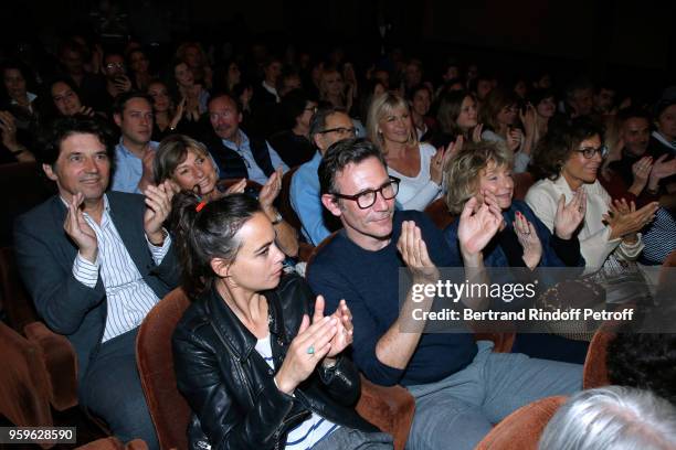 Bruno Madinier, his wife Camille Jean-Robert, Berenice Bejo, Michel Hazanavicius, Daniele Thompson and Christine Orban attend the 'Un Poyo Rojo'...