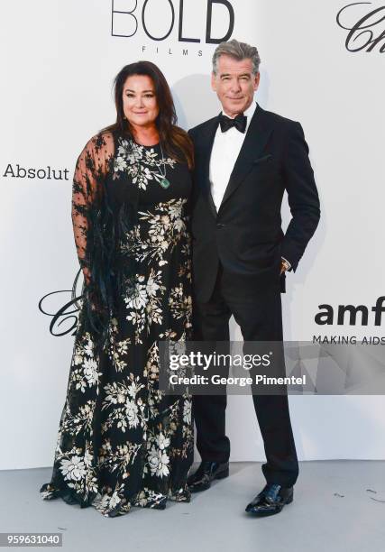 Pierce Brosnan Keely Brosnan arrives at the amfAR Gala Cannes 2018 at Hotel du Cap-Eden-Roc on May 17, 2018 in Cap d'Antibes, France.