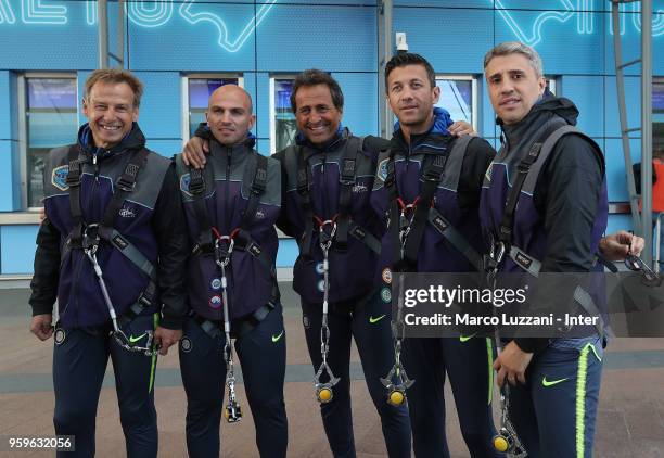 Jurgen Klinsmann, Esteban Cambiasso, Riccardo Ferri, Massimo Paganin and Hernan Crespo of Inter Forever visit The O2 on May 17, 2018 in London,...