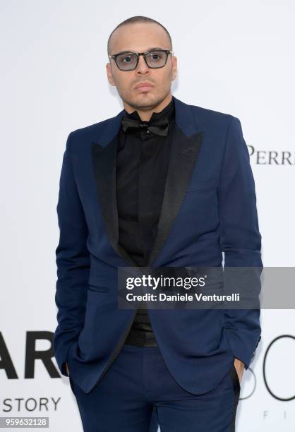 Richie Akiva arrives at the amfAR Gala Cannes 2018 at Hotel du Cap-Eden-Roc on May 17, 2018 in Cap d'Antibes, France.