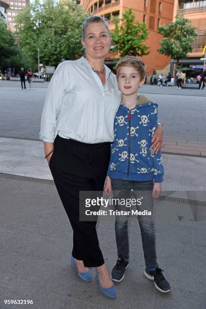 Birge Schade and her son Henry Schade during the premiere of 'Flying Illusion' on at Theater am Potsdamer Platz on May 17, 2018 in Berlin, Germany.