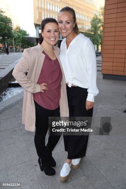 Sarah Tkotsch and her sister Sina Tkotsch during the premiere of 'Flying Illusion' on at Theater am Potsdamer Platz on May 17, 2018 in Berlin,...