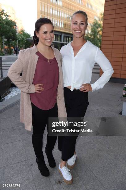 Sarah Tkotsch and her sister Sina Tkotsch during the premiere of 'Flying Illusion' on at Theater am Potsdamer Platz on May 17, 2018 in Berlin,...