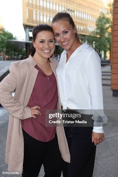 Sarah Tkotsch and her sister Sina Tkotsch during the premiere of 'Flying Illusion' on at Theater am Potsdamer Platz on May 17, 2018 in Berlin,...