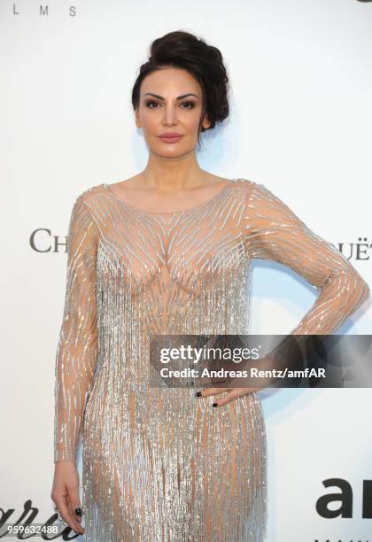 Bleona Qereti arrives at the amfAR Gala Cannes 2018 at Hotel du Cap-Eden-Roc on May 17, 2018 in Cap d'Antibes, France.