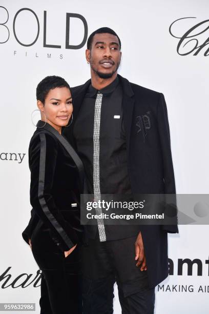 Teyana Taylor and Iman Shumpert arrive at the amfAR Gala Cannes 2018 at Hotel du Cap-Eden-Roc on May 17, 2018 in Cap d'Antibes, France.