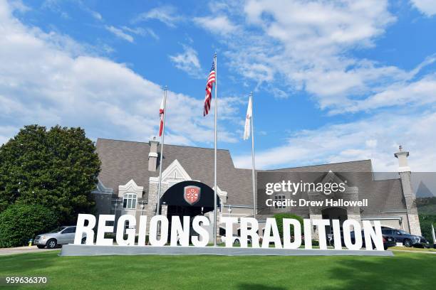 General view of the clubhouse during the first round of the Regions Tradition on May 17, 2018 in Birmingham, Alabama.