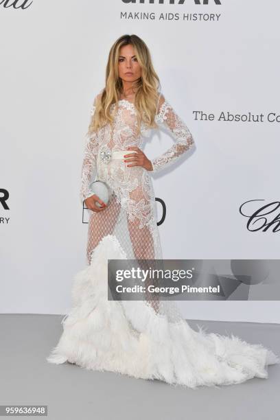 Erica Pelosini arrives at the amfAR Gala Cannes 2018 at Hotel du Cap-Eden-Roc on May 17, 2018 in Cap d'Antibes, France.