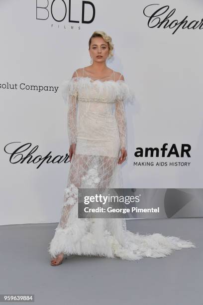 Caroline Vreeland arrives at the amfAR Gala Cannes 2018 at Hotel du Cap-Eden-Roc on May 17, 2018 in Cap d'Antibes, France.