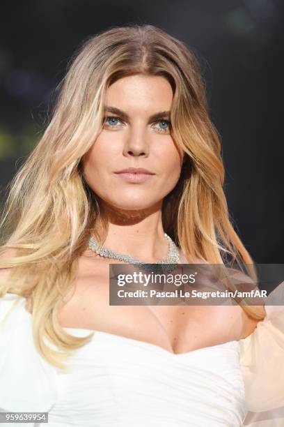 Maryna Linchuk wearing Yanina Couture walks the runway at the amfAR Gala Cannes 2018 at Hotel du Cap-Eden-Roc on May 17, 2018 in Cap d'Antibes,...