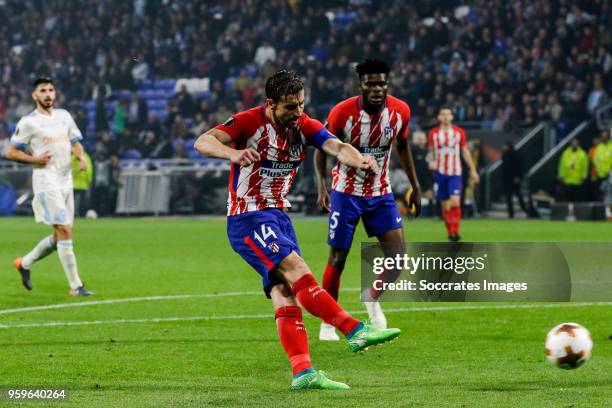 Gabi of Atletico Madrid, scores the third goal to make it 0-3 during the UEFA Europa League match between Olympique Marseille v Atletico Madrid at...