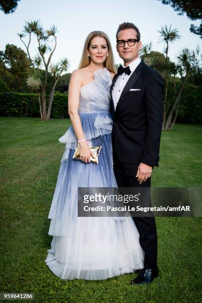Jacinda Barrett and Gabriel Macht pose for portraits at the amfAR Gala Cannes 2018 cocktail at Hotel du Cap-Eden-Roc on May 17, 2018 in Cap...