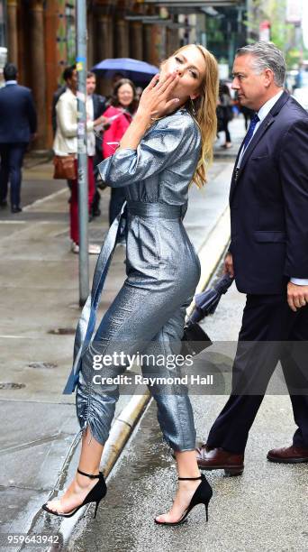 Actress Lily Cowles is seen walking in midtown on May 17, 2018 in New York City.