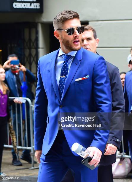 Jensen Ackles is seen walking in midtown on May 17, 2018 in New York City.