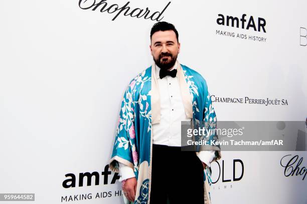 Chris Salgardo arrives at the amfAR Gala Cannes 2018 at Hotel du Cap-Eden-Roc on May 17, 2018 in Cap d'Antibes, France.