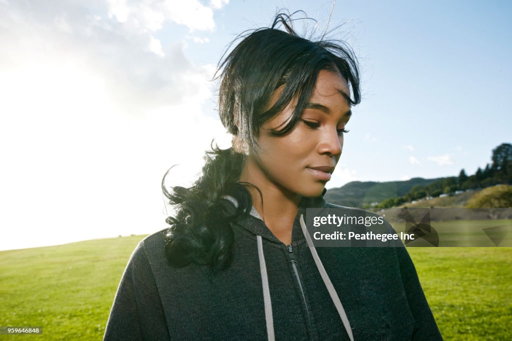 Woman standing in field