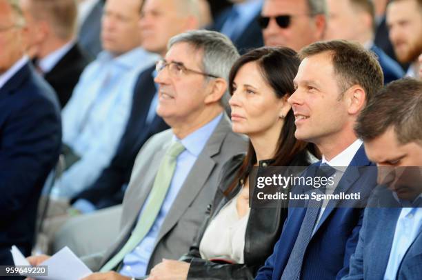 Sinisa Mali, Major of Belgrade and Jordi Bertomeu, President and CEO of Euroleague Basketball during the 2018 Turkish Airlines EuroLeague F4 Final...