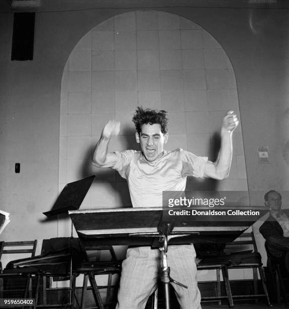 Portrait of Leonard Bernstein, Carnegie Hall, New York, N.Y., between 1946 and 1948.