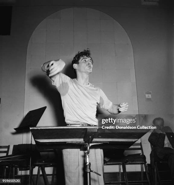 Portrait of Leonard Bernstein, Carnegie Hall, New York, N.Y., between 1946 and 1948.