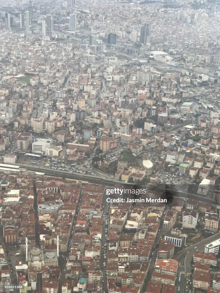 Airplane window view