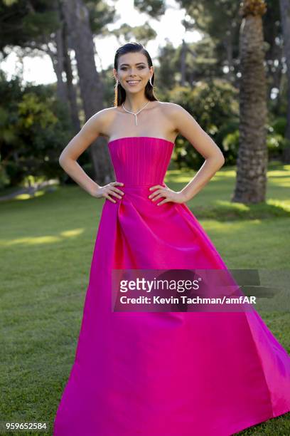 Georgia Fowler attends the cocktail at the amfAR Gala Cannes 2018 at Hotel du Cap-Eden-Roc on May 17, 2018 in Cap d'Antibes, France.