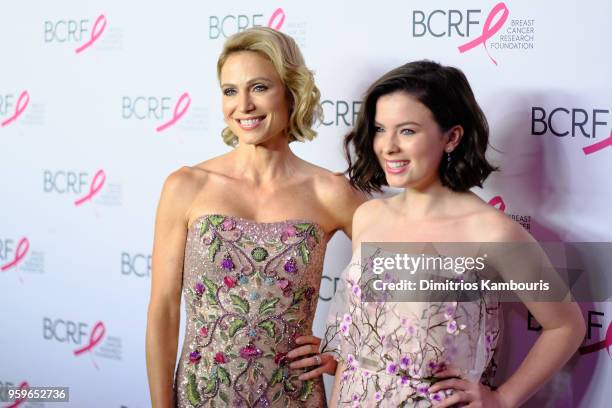 Amy Robach and Ava Mcintosh attend the Breast Cancer Research Foundation Hot Pink Gala hosted by Elizabeth Hurley at Park Avenue Armory on May 17,...